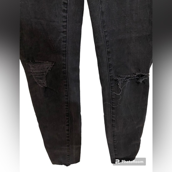 Madewell Maternity Over Belly Stretch Distressed Pull On Black Sea Jeans SZ 24 - Picture 7 of 10